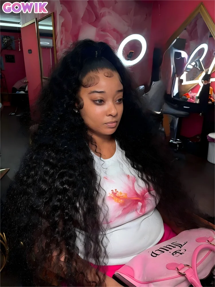 

Парик из натуральных волос Deep Wave, 100% бразильские кудрявые волосы, парик с кружевной передней частью, плотность 250, кружево HD 13x6, предварительно выщипанный, для чернокожих женщин