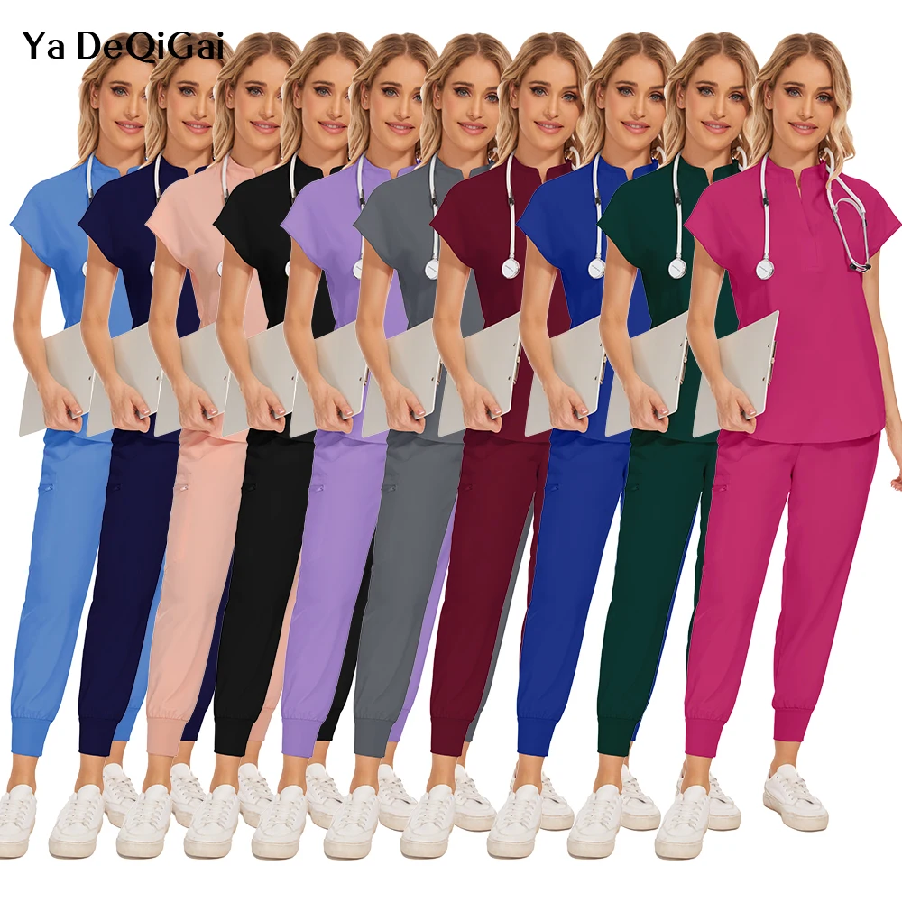 atacado-roupas-hospitalares-conjunto-de-enfermagem-medica-esfrega-uniformes-cirurgicos-com-bolso-uniforme-dentista-feminino-verao-esfrega-calcas-superiores