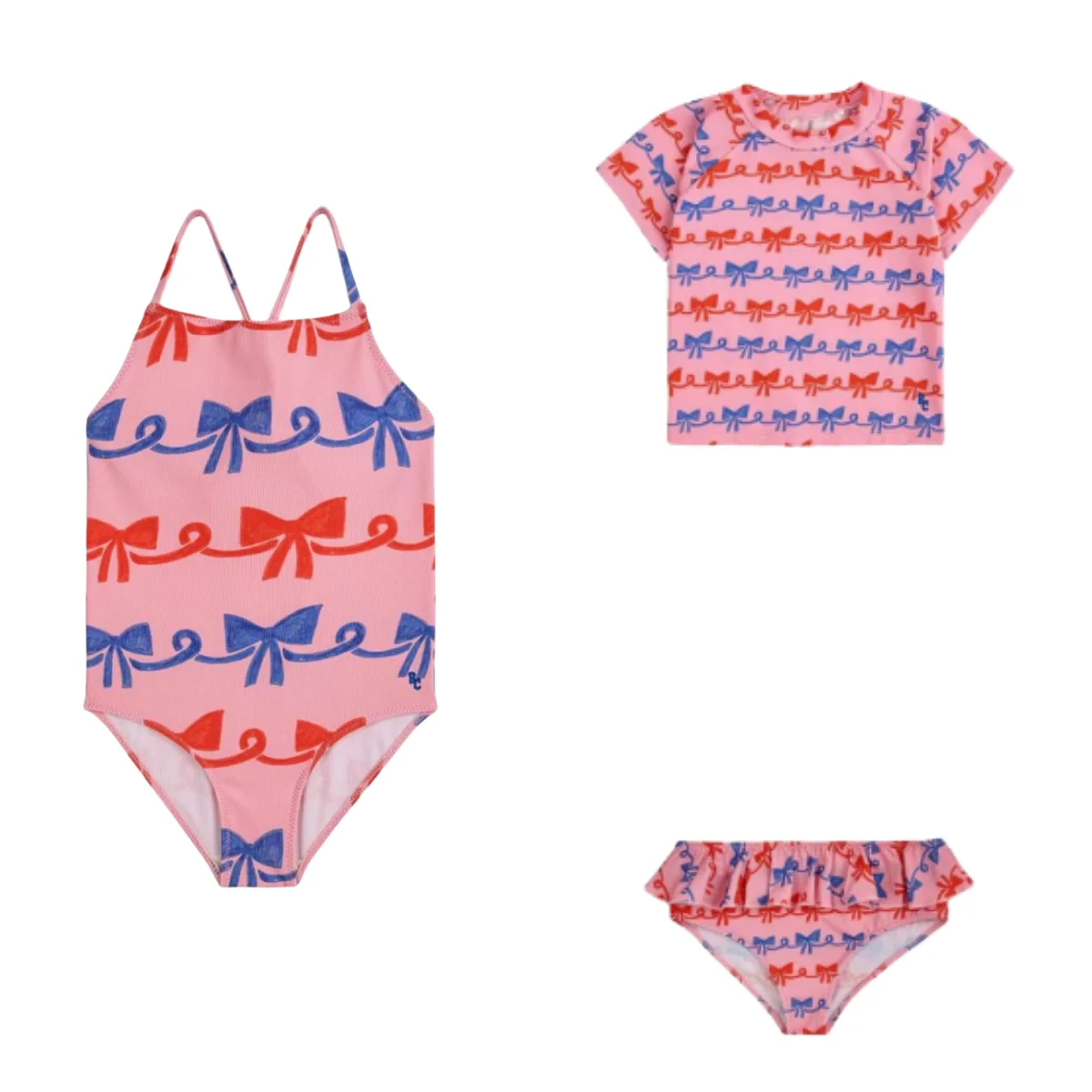 

Baby Girls Sunscreen Swimsuits Girl Swimwears Bow Tie Short Sleeved Swimsuit Two Pieces Kids Swimwear Beach Shorts