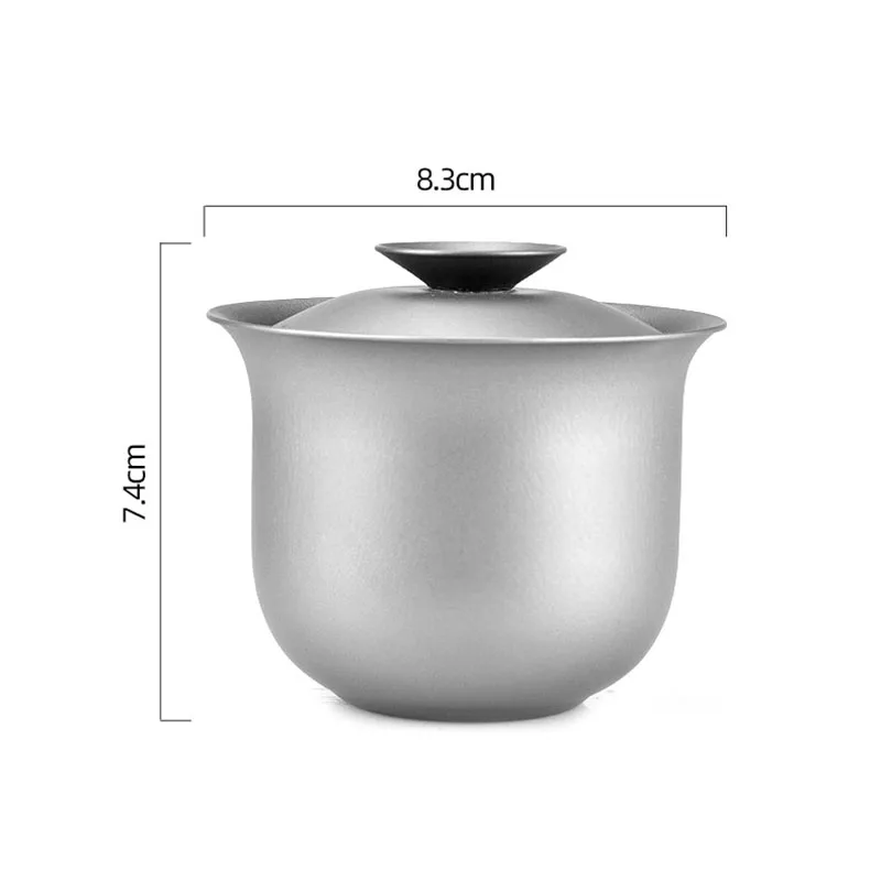 130ml Pure Titanium Gaiwan,Double-layer Insulating And Anti-hot Kung Fu Tea Set,Portable Home Outdoor Camping Small Tea Bowl