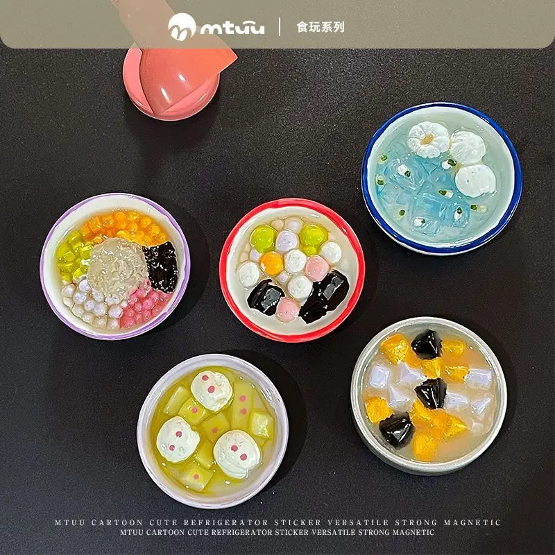 Cute Magnetic Refrigerator Stickers Summer Desserts Fruits Yogurt Food Magnetic Ornaments Message Stickers  Home Decorations