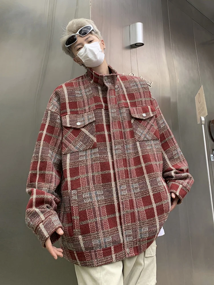 

Men's Workwear irt Long Sve Cheered High Street Sle Haome American Casual irt Spring Autumn ket Detail No Ir...