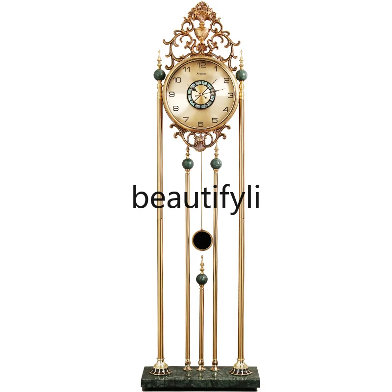 

Light luxury floor-to-ceiling clock ornaments Decorative clock European-style villa Luxury display Standing clock