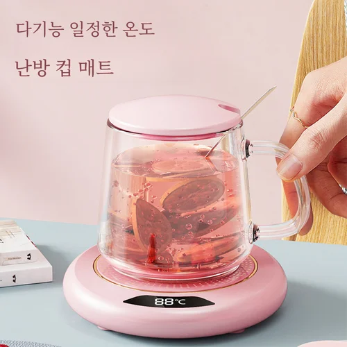 가정용 사무실용 USB 지능형 컵 히터, 우유 커피 차 물 전기 가열 패드, 3 단계 온도 조절 가능 코스터 