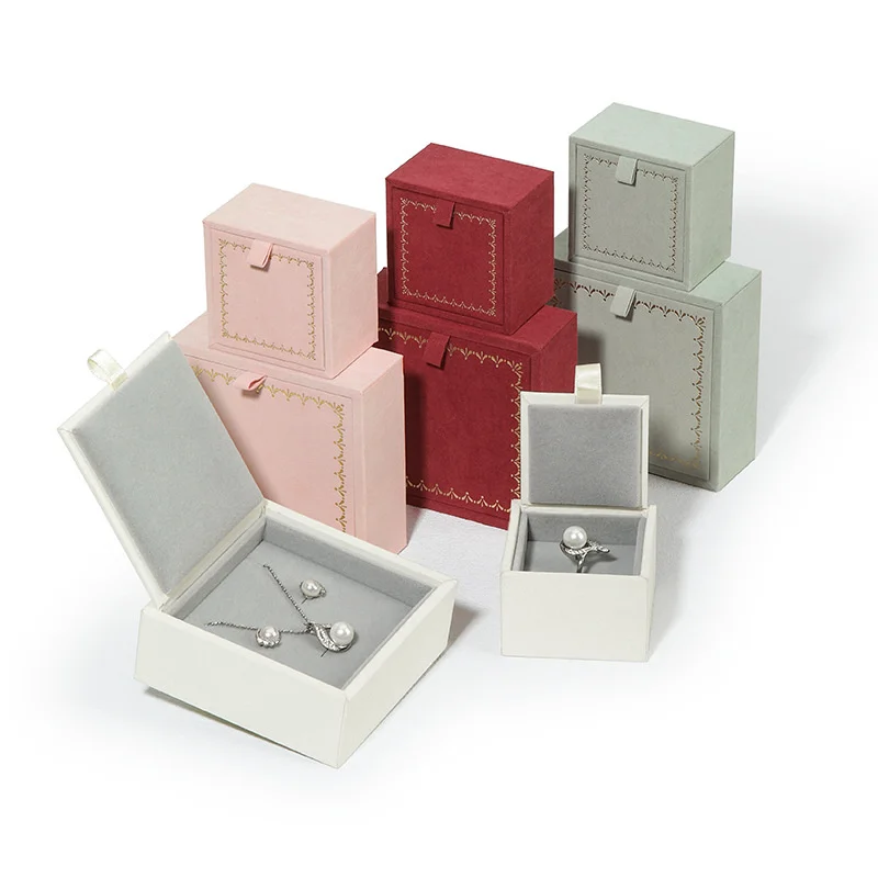 

Flip up jewelry box, retro ring, earring, necklace box, jewelry set