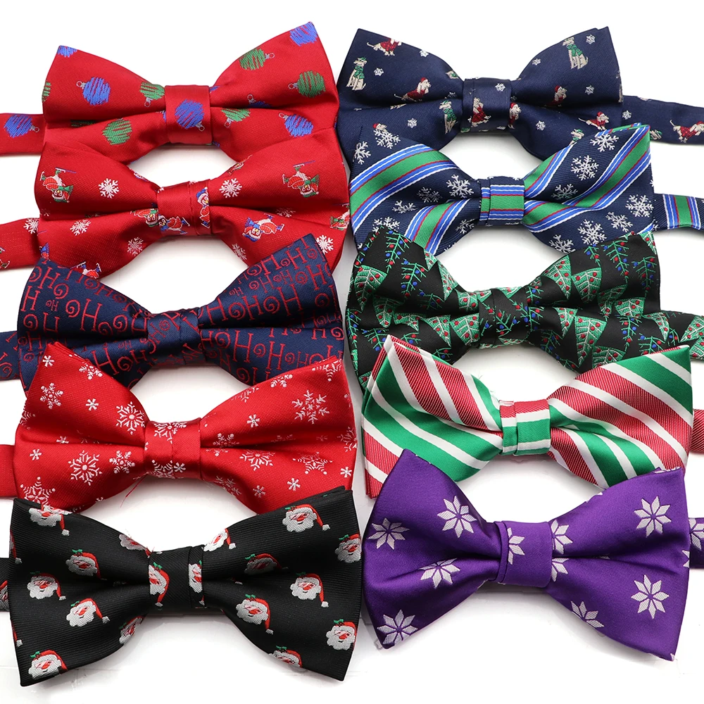 Men's Christmas Tree Snowflak Pattern Bowties Butterfly Party  Wedding Suit Shirt Bow Ties Female Male Bowknot Accessories Gifts