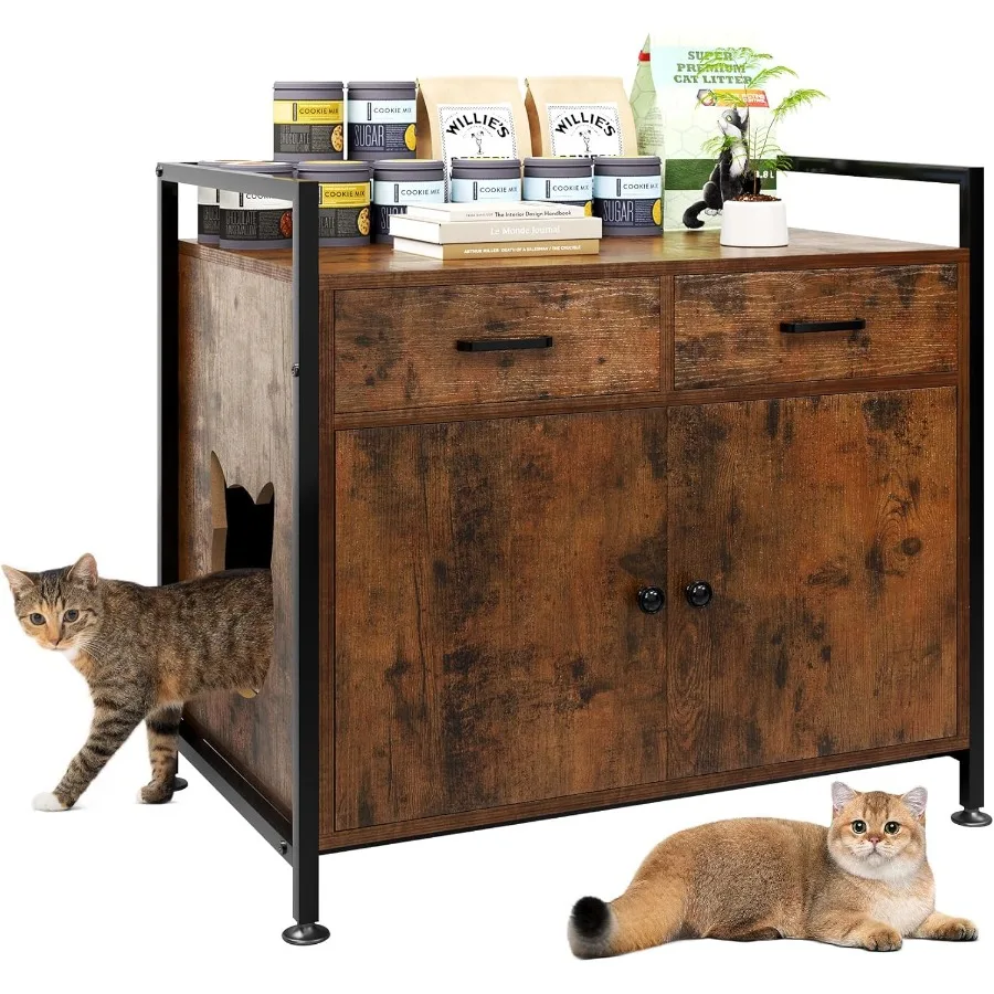 

Корпус для кошачьего туалета, мебельный шкаф для хранения для гостиной со скрытым дизайном, большая емкость для хранения, встроенный очиститель воздуха