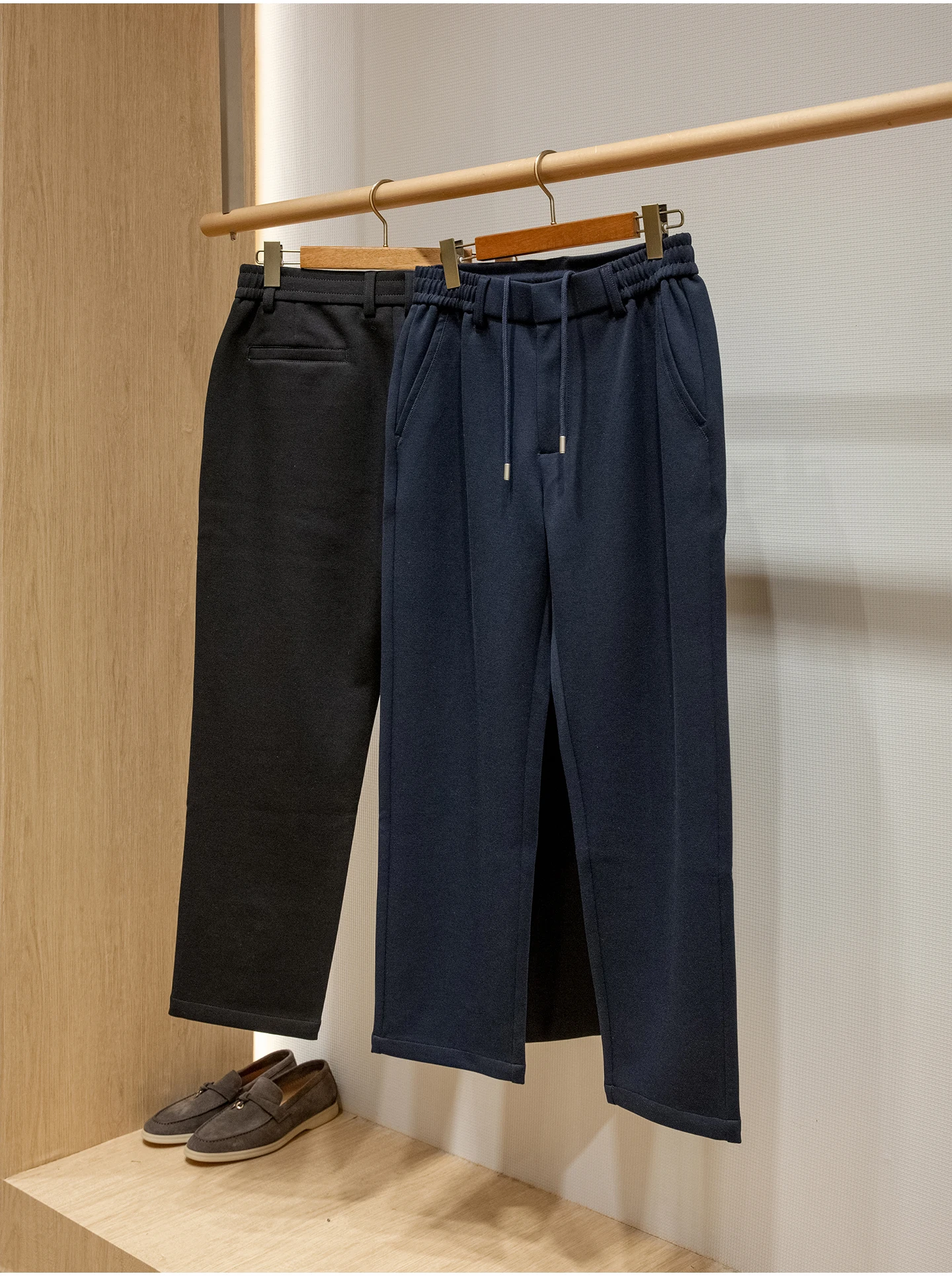 LP cotton wool blend men's sports drawstring elastic waist straight casual pants