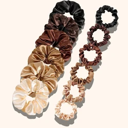 10/20PCS Brown Hair Scrunchies For Women Large Intestine Grils Hair Ties Elastic Hair Bands Ponytail Holder Hair Accessories