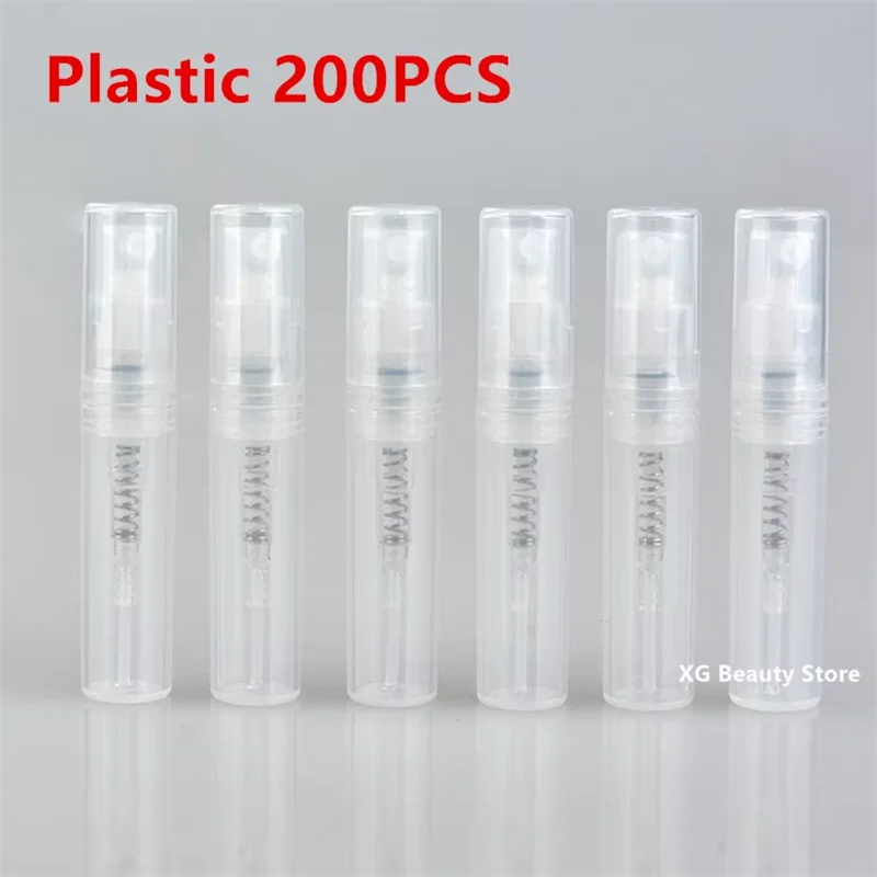 100/200/400 Stuks 2 Ml Draagbare Doorzichtige Plastic Spray Fles Parfumflesje Verstuiver Mini Monster Reageerbuis dunne Huisdier Flesjes Groothandel