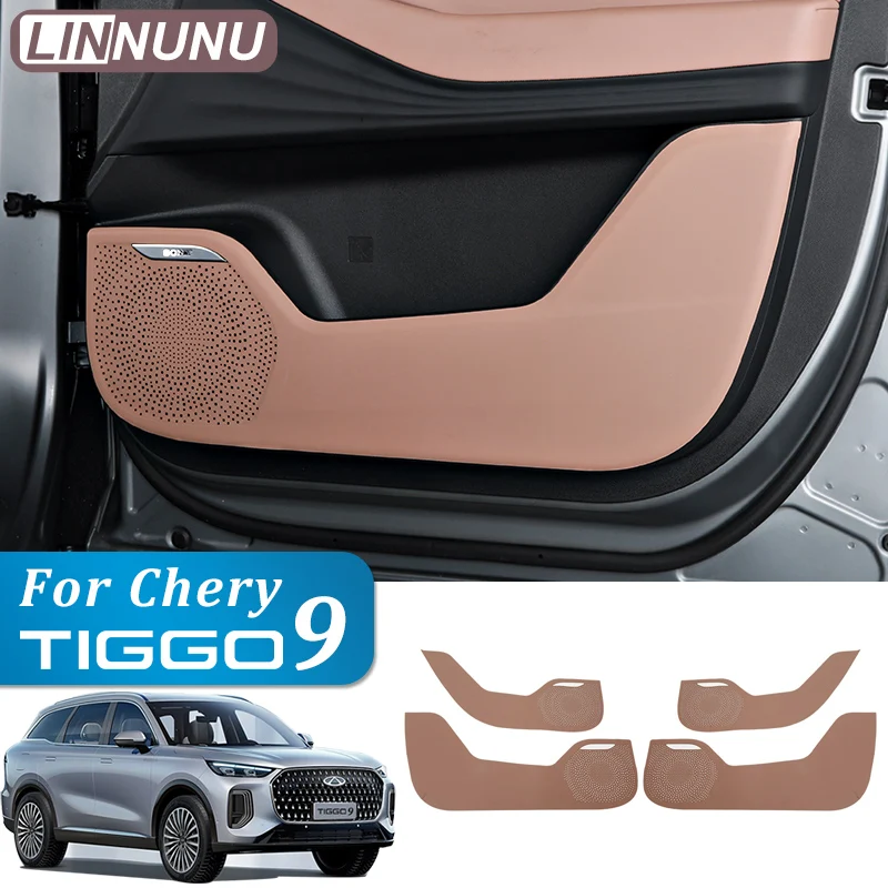

LINNUNU Car Door Anti Kick Pad Leather Protection Film For Chery Tiggo 9 2025 2024 Protector Stickers Trim Chirey Accessories ﻿