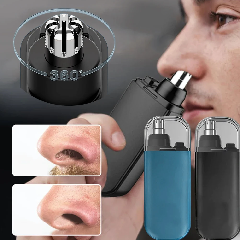 1-5PCS Electric Painless Nose Hair Clipper 7000 RPM Professional Nose Trimmer Dual-Edge Blades USB Charging for Face Care