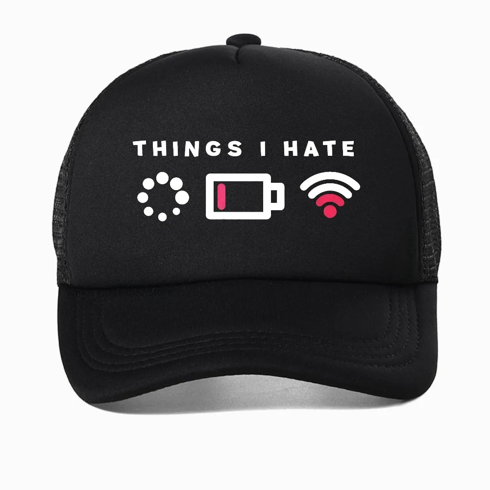 

Things i Hate I Need WIFI Computer Geek Gaming Gamer cap Men Casual Streetwear baseball caps adjustable mesh trucker hat