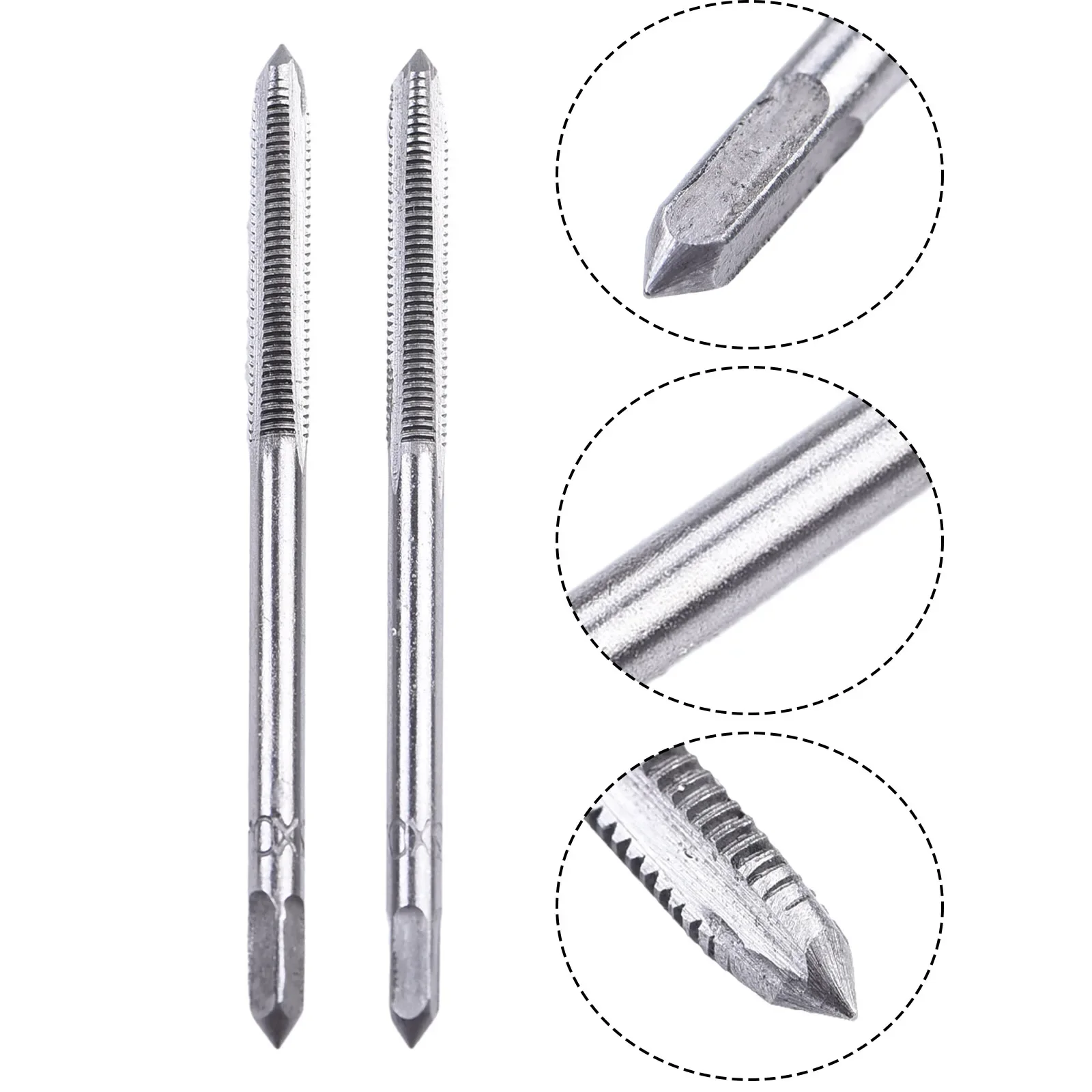 2pcs Thread Tap Set M3-M16 HSS Screw Tap Drill Bit Set Silver Straight Flute Plug Tap M3x0.5 M4x0.7 M5x0.8 M6x1.0 Hand Tools