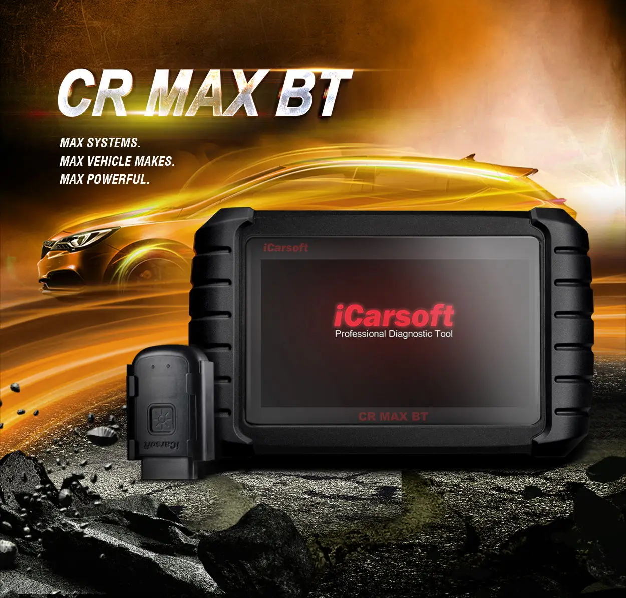 

iCarsoft CR MAX BT_Bluetooth OBD2 сканер для глобальных транспортных средств DPF TPMS Oil EPB (пожалуйста, выберите тип адаптера питания: США/ЕС/Великобритания/Австралия)