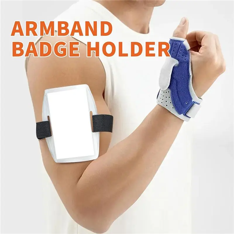 N34R- Badge Holder - 12Pcs Armband ID Card Holder Waterproof Armband Badge With Adjustable Elastic Strap
