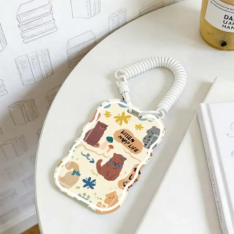 Card Sleeve for Student Bus/Meal Card Protection Case Stretchable Spring Cord Photo Protector Kpop Photocard Holder