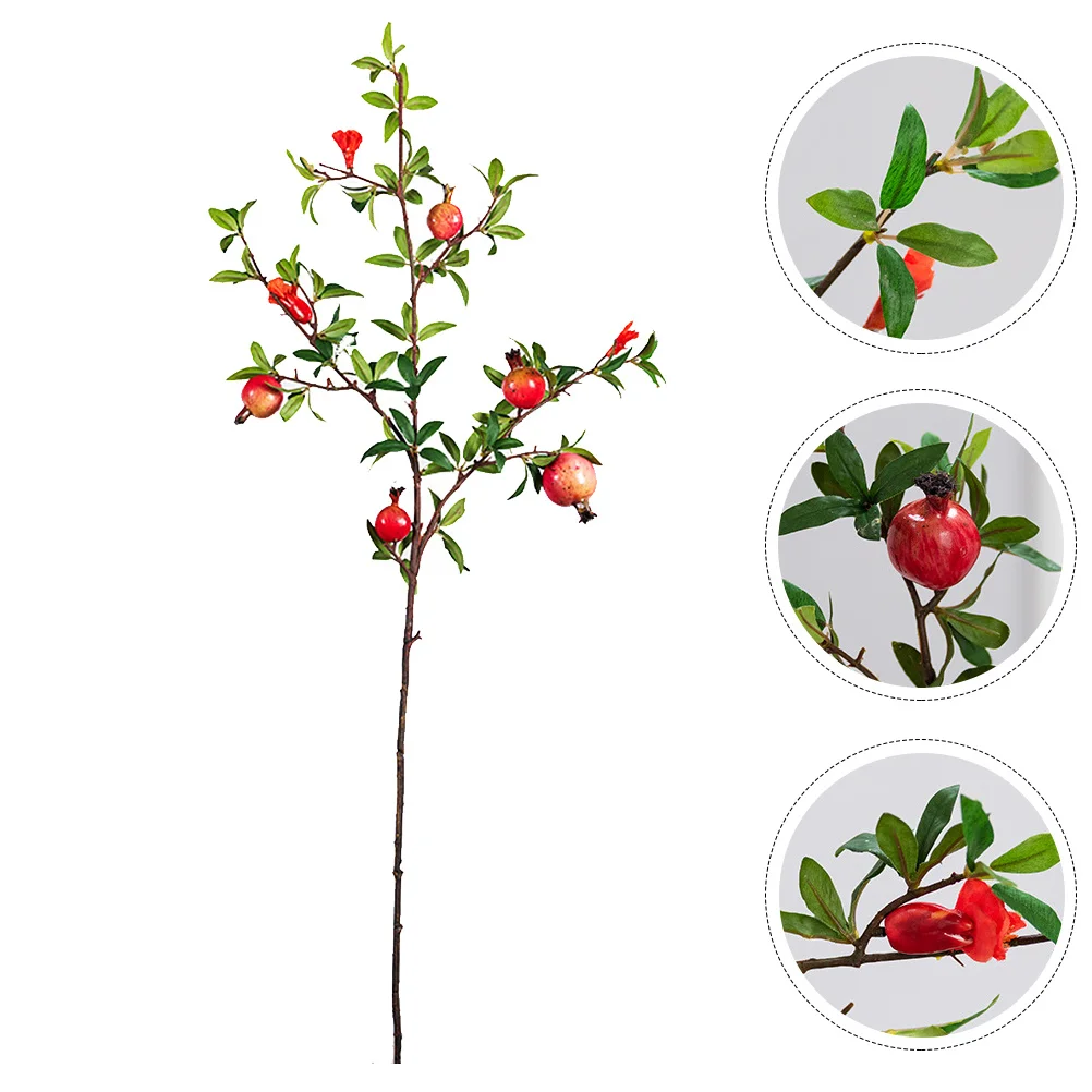 

1Pcs Artificial Pomegranate Berry Branch Red Simulation Lifelike Fruit Flower Branch Home Wedding Office Party Decor