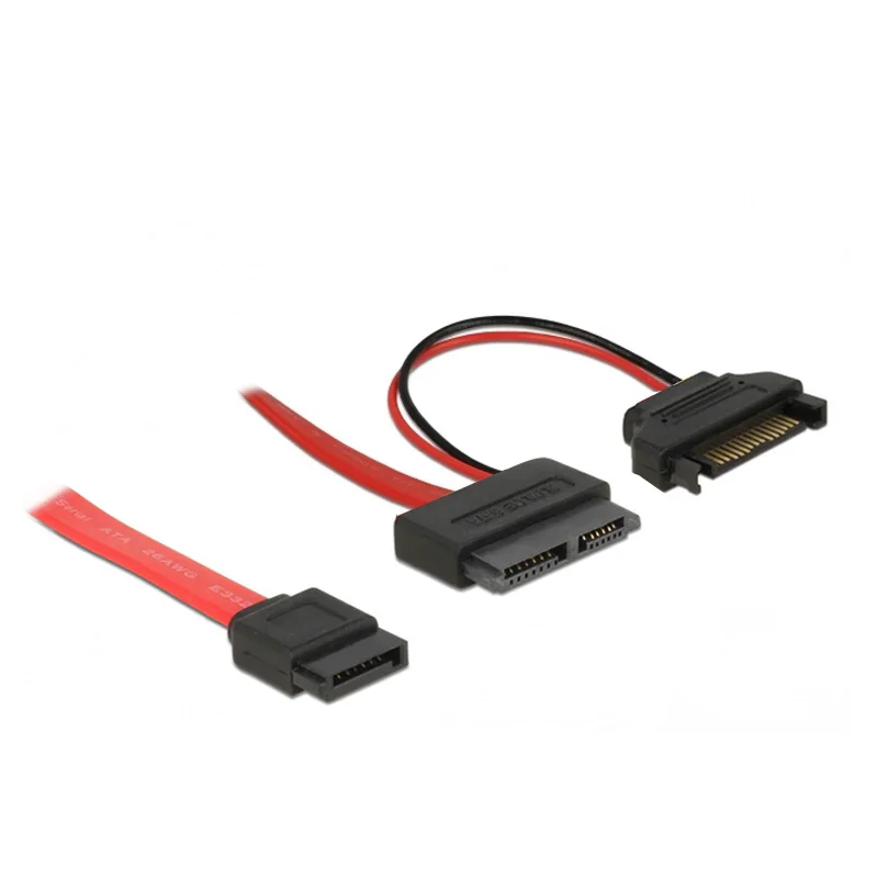 50 Cm Slim Sata Vrouwelijke Sata 7 Pin + Sata 15 Pin 5 V Kabel Gebruikt Voor Het Aansluiten Van Apparaten Met slim Sata Poort, cd/Dvd Drives.