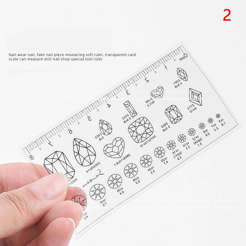 Nail Measure Easy Ultra-Thin Soft PVC Ruler Manual Fake Nails Measuring Size Transparent Map Caliper Ruler Nail Art Tool
