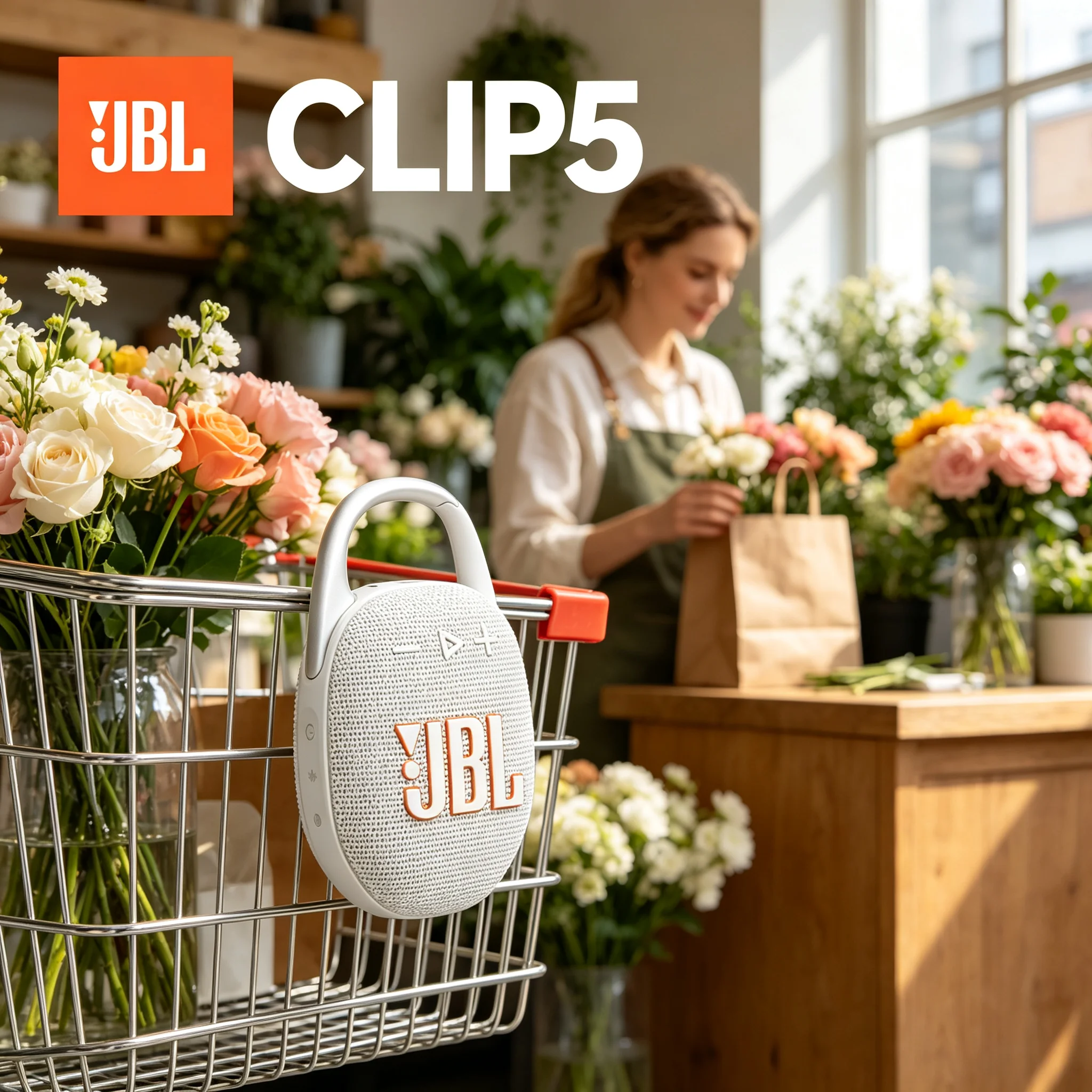 JBL CLIP5 Ultra-Portable Bluetooth Speaker IP67 Waterproof Dustproof JBL Pro Sound 12H Playtime Integrated Carabiner for Camping