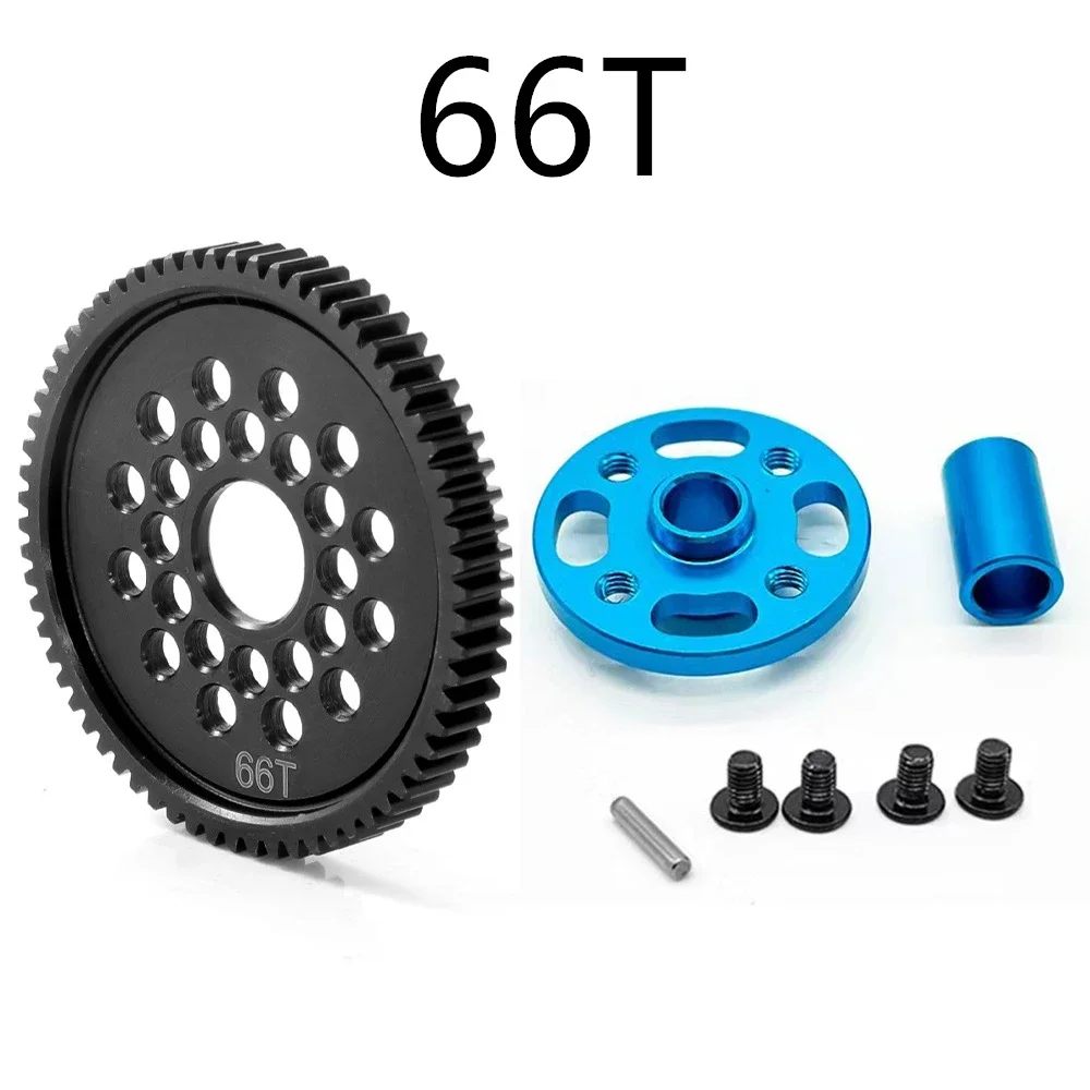 مجموعة تروس معدنية عالية السرعة لـ Tamiya TT-02 1/10 RC Car 63T 64T 66T 68T 71T 54500 أجزاء ترقية تروس وترس