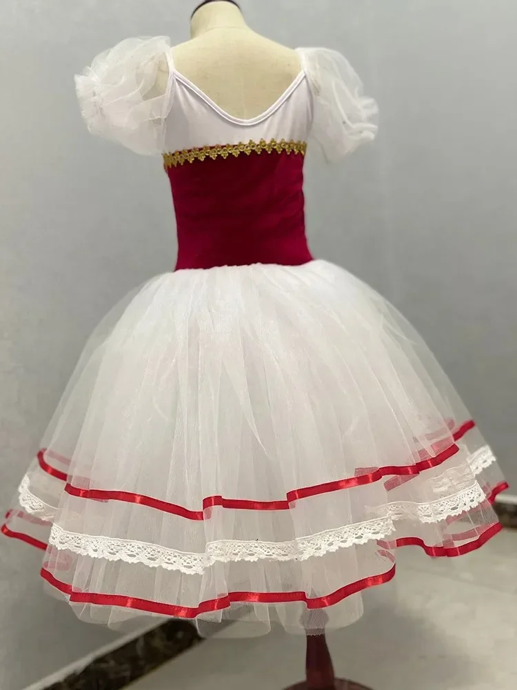 Saia de balé tutu para meninas, dança moderna, saia longa para mulheres Lago dos Cisnes, roupas de performance de palco, bailarina infantil