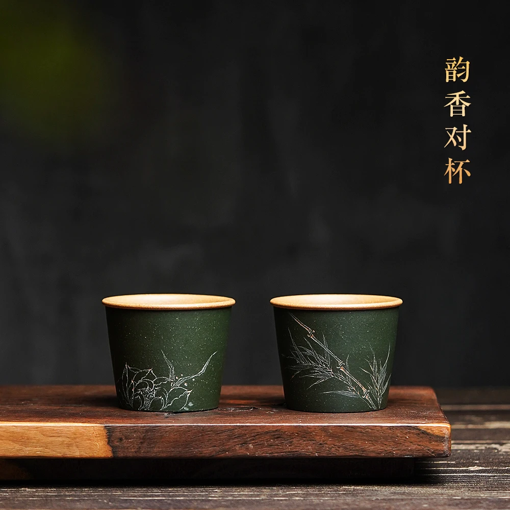 |pot spring boutique yixing purple sand cup sample tea cup famous soloing all hand master cup household kung fu tea cups