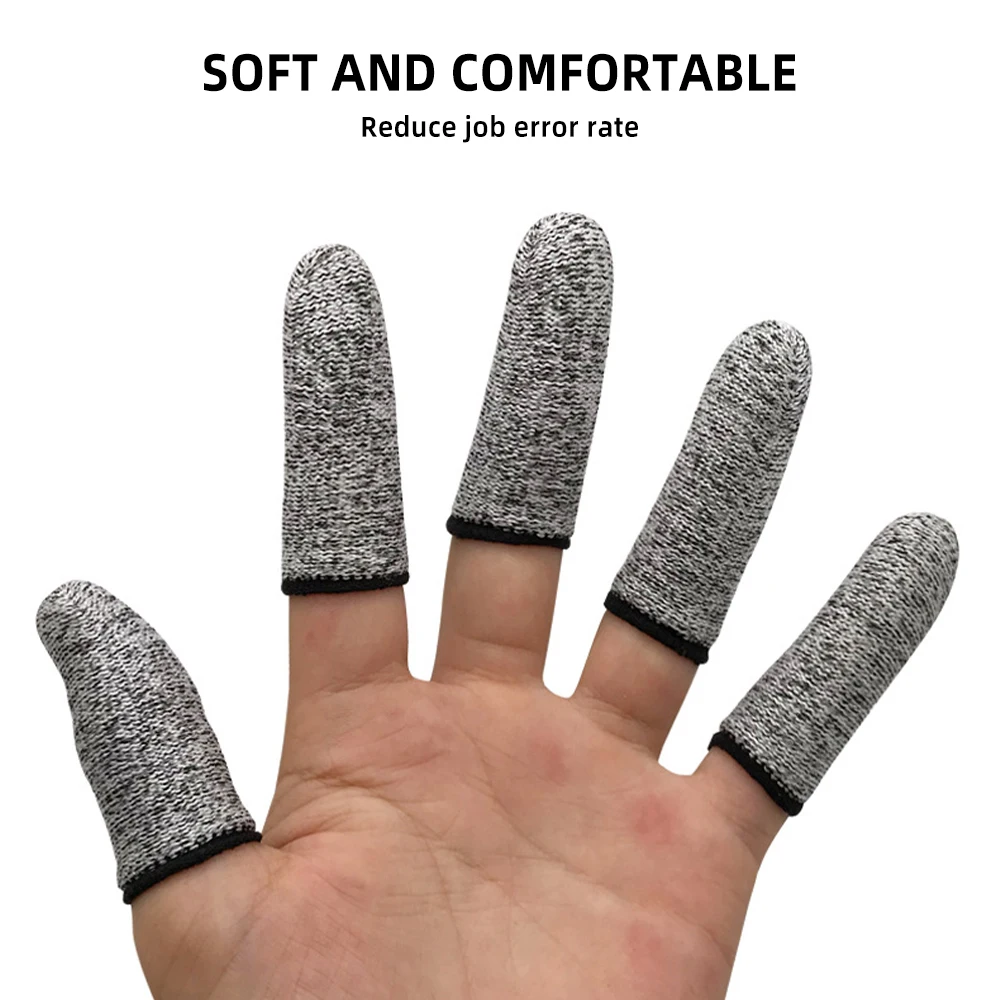 10Pcs Anti-Cut Finger Cots Thumb Protector Sleeve Cover Finger Peel Fingertip Gloves Picking Finger Cover Kitchen Tools