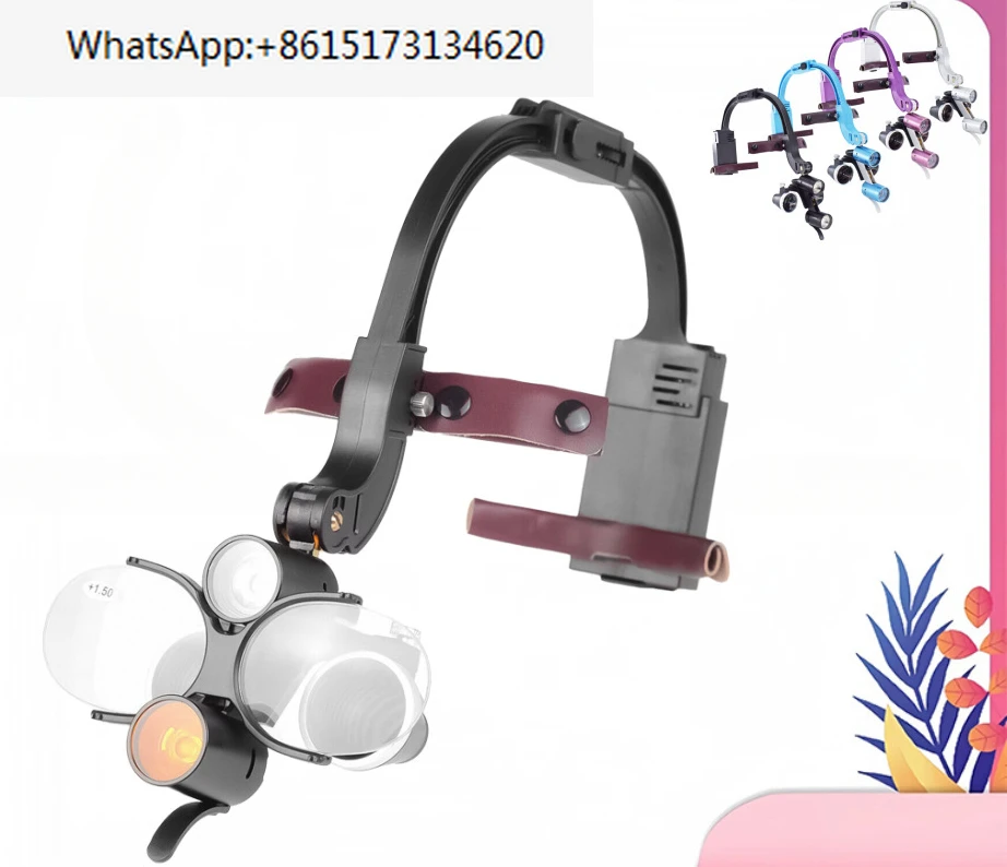 headlights, binocular, magnifying glass, 5X/6X head mounted oral LED lighting, facial examination light