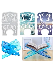 DM343 Carved Book Stand Moldes De Silicona Para Resina Epoxi Piano Music Holy Prayer Book Holder Molud Fold Reading Rack Moule