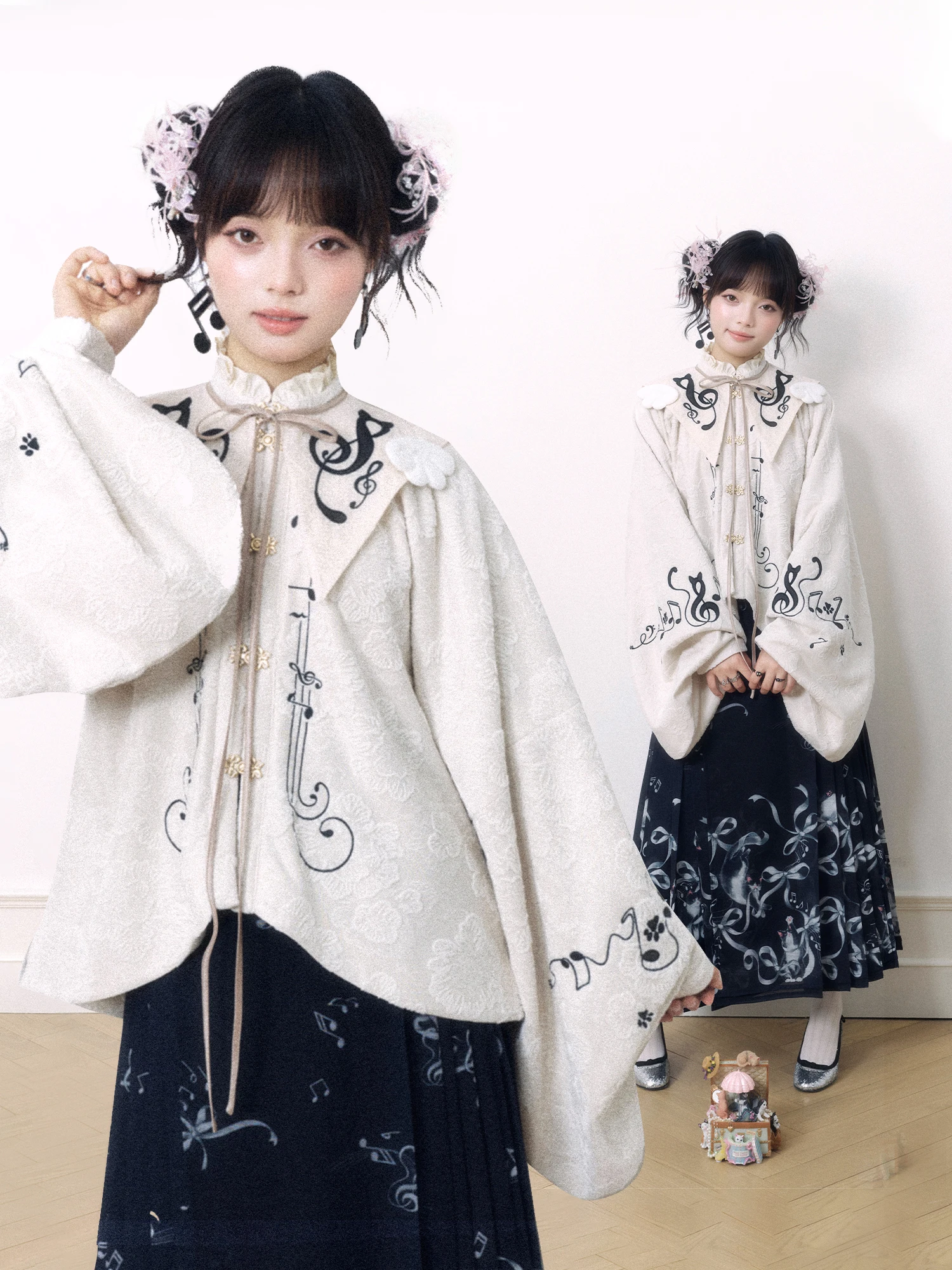 

National Sle Lace Hanfu Set Squama Improved Pipa Sve Eighteen Tailed Skirt New Design Winter Collection 2025