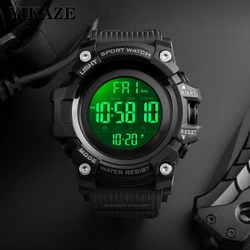 Yikaze 50mm großes Zifferblatt Sport uhren Militär Countdown Stoppuhr Sport uhr führte digitale Herren uhr wasserdichte elektronische Uhr