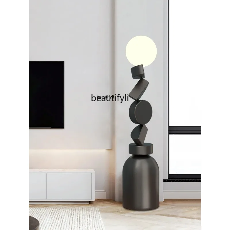 

Modern Art Floor Ornaments Can Light Living Room Sofa next to the Decoration Atmosphere