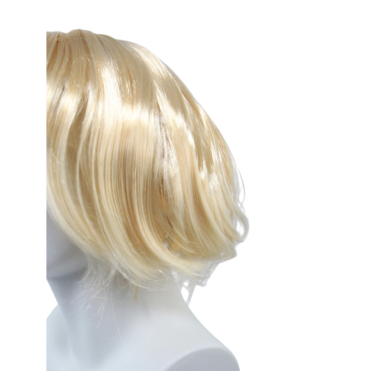 Blonde kurze Bob-Perücke aus Kunsthaar, glattes Haar mit Pony für Cosplay, Halloween und Kostümpartys – Detail 6
