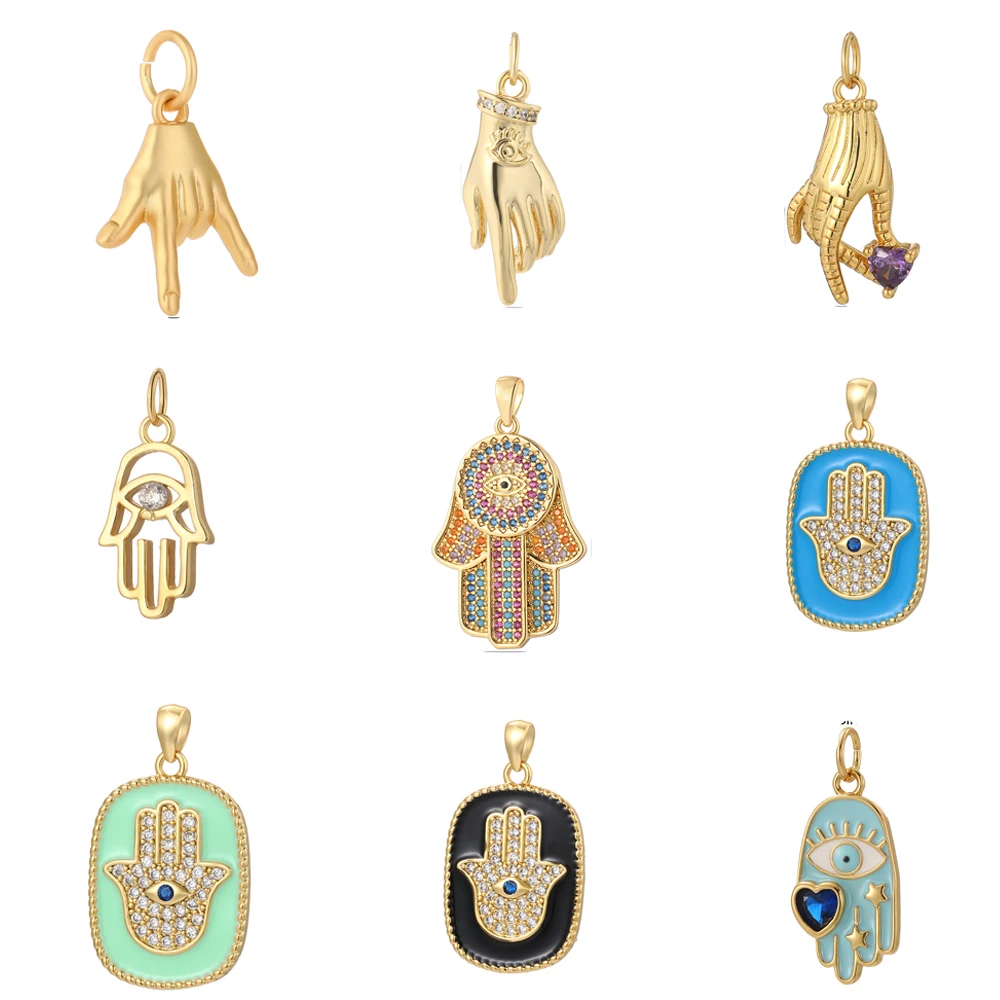 Böhmische böse Augen Charms DIY Ohrringe Armband Halskette Accessoires Gold Farbe Charms für Schmuck herstellung Lieferungen Designer
