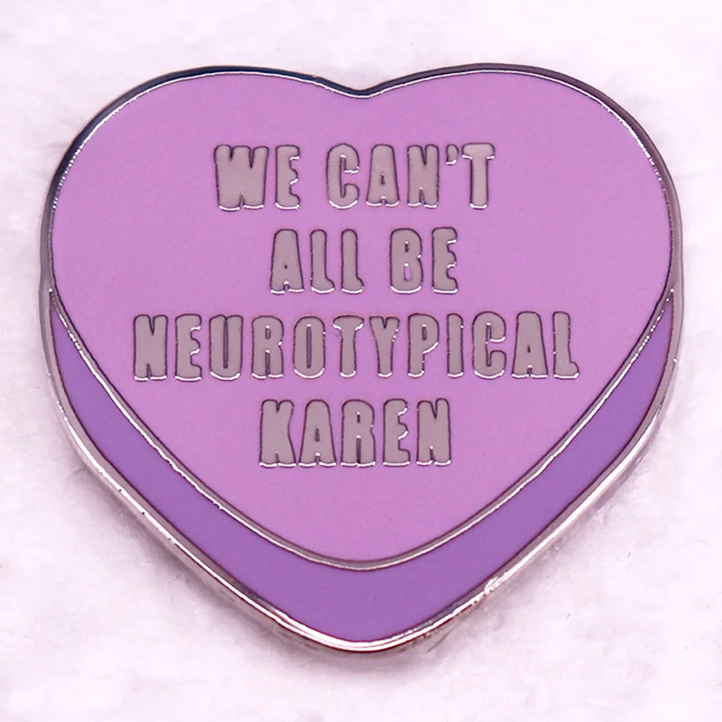 Мы не все можем быть нейрокарен, эмалированная брошь розового цвета, значок о нейроразнообразии