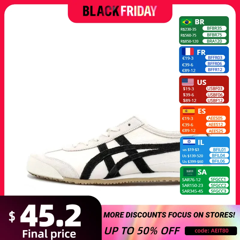 Asics Onitsuka Tiger men and women Mexico 66 Slip-on Men and Women Running Shoes Lightweight and breathable sneaker