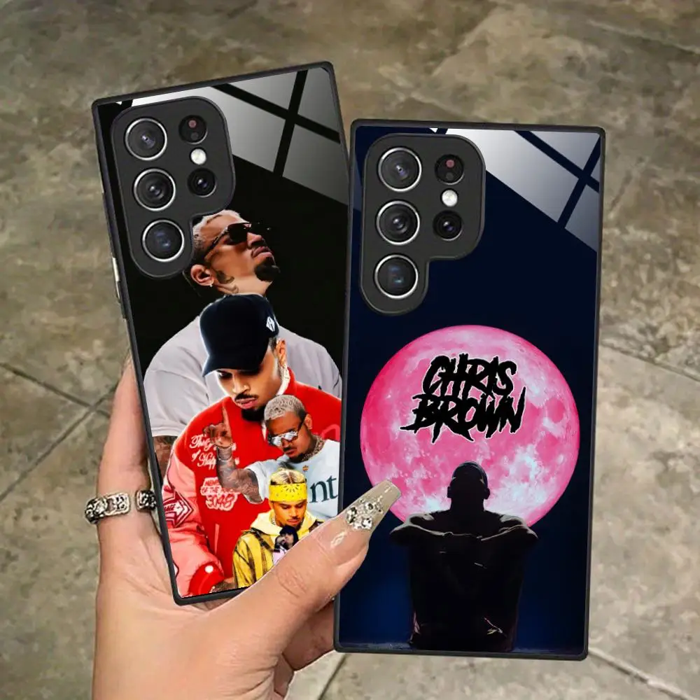 Funda de teléfono móvil Chris Brown para Samsung Galaxy A56 55 54 53 52 51 36 35 34 23 16 15 5G funda de cristal bonita