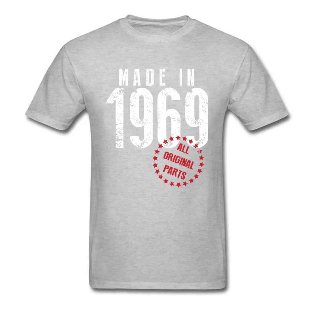 Vintage Creative Father\'s Tshirt Made In 1969 All Original Parts Pure Cotton Breathable Casual T Shirt Prevalent Tops & Tees Men