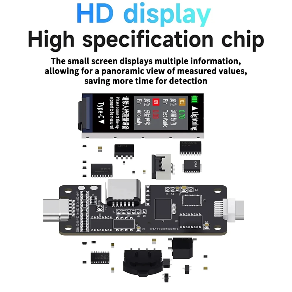 MECHANIC T-824 Disassembly-free Mobile Phone Tail Plug Digital Display Detector for Mobile Phone Current and Power Tester Tools