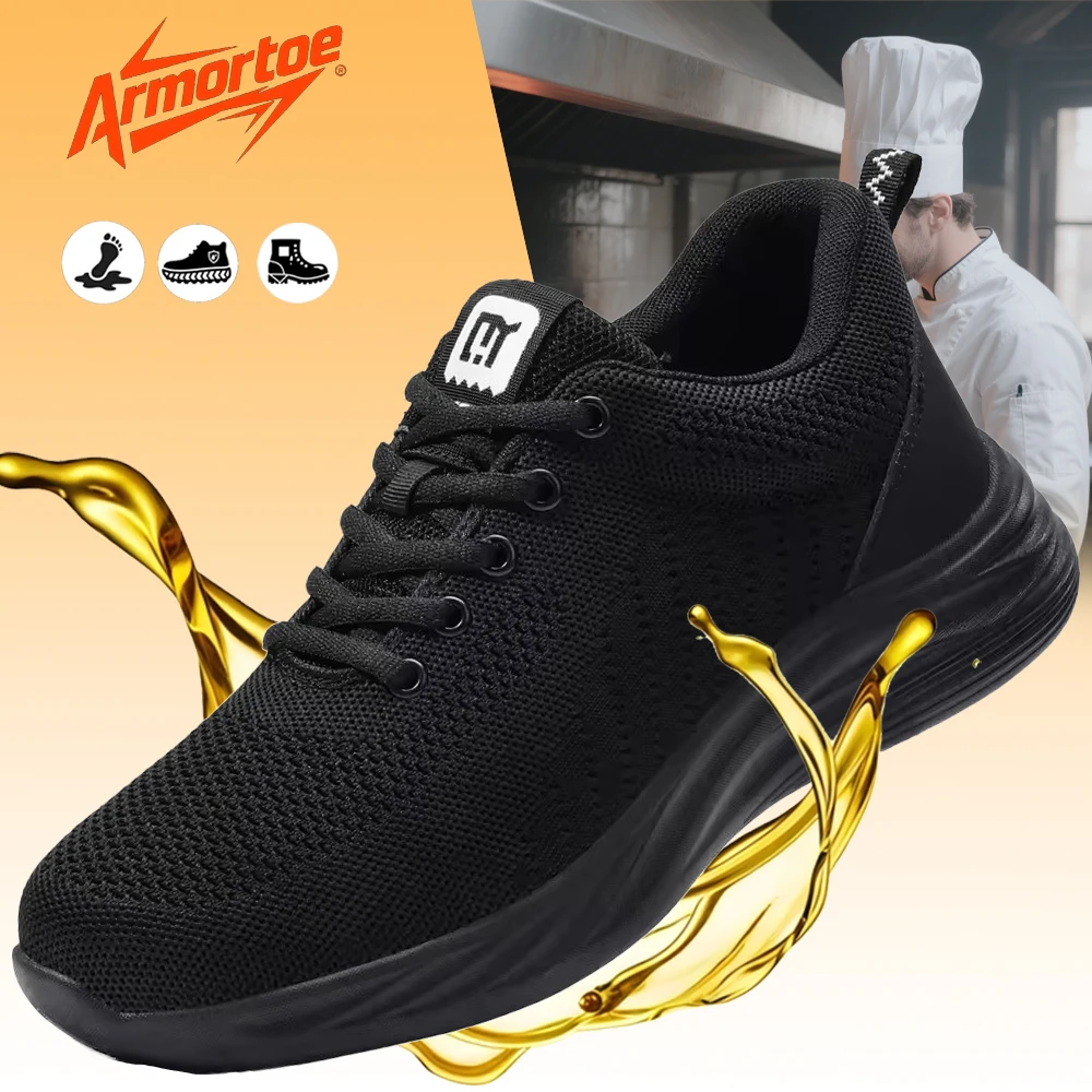

ArmorToe Breathable Chef's Shoes in Summe Slip-resistant Wear-resistant Shock-absorbing Work Shoes #Armor5022
