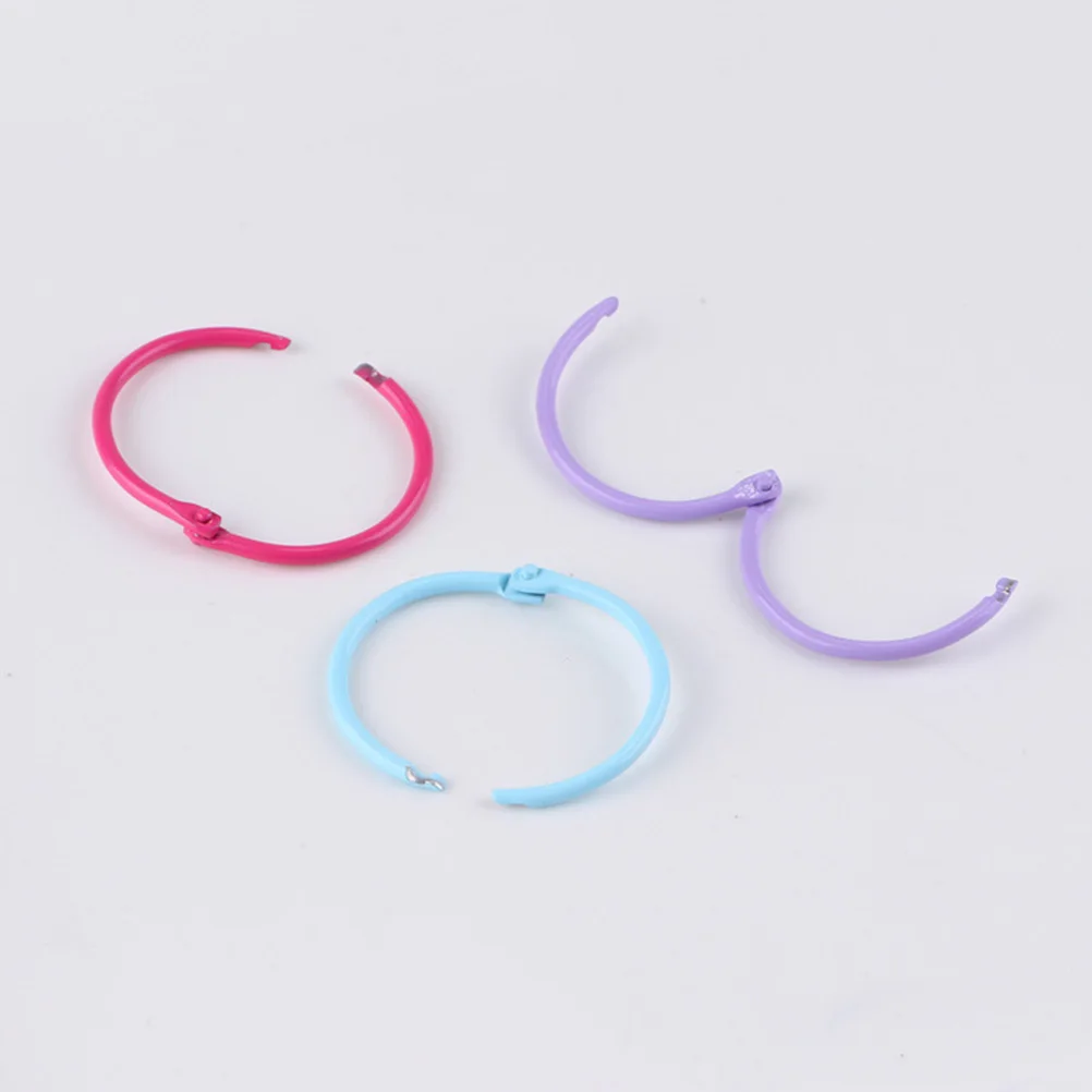 24 قطعة سلسلة المفاتيح المعدنية الملونة خواتم فضفاضة ورقة الموثق كليب ل مذكرة فاتورة عينة حامل كتاب منظمة سجل القصاصات Craft بها بنفسك الحرفية