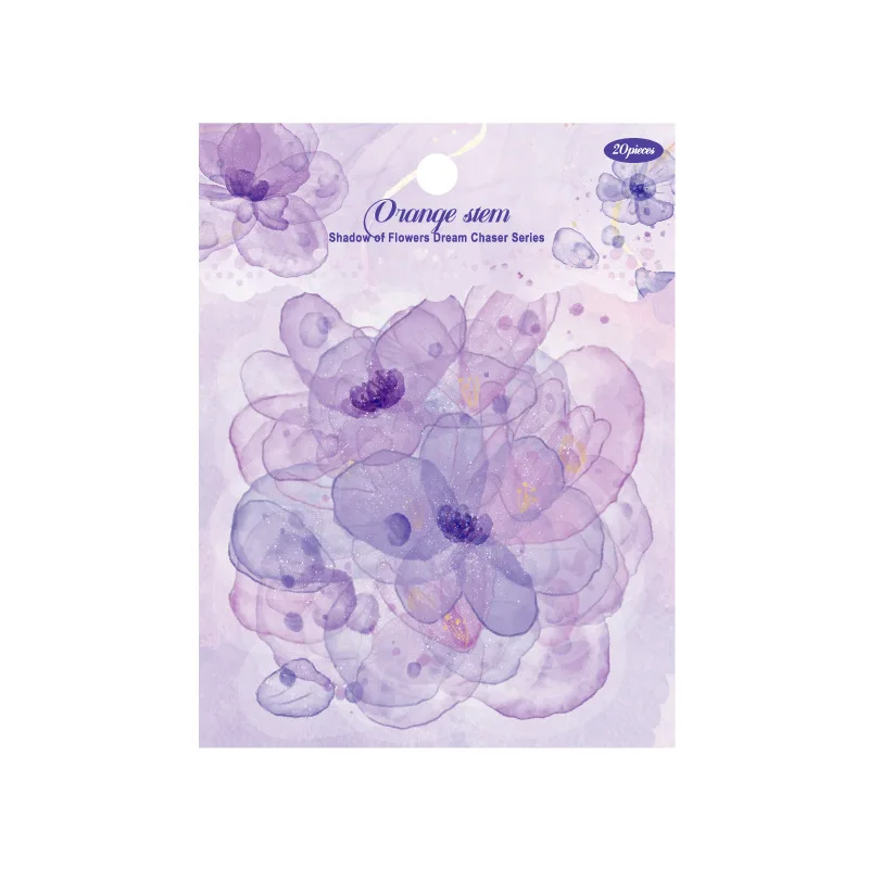 20pcs Kawaii Stationery Stickers Flower Shadow Catching Dreams Junk Journal Planner Decorative Sticker Scrapbooking