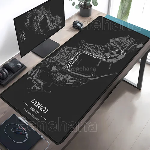 Imagen 2 del producto Alfombrilla de ratón de circuito de carreras de Fórmula 1, alfombrilla de ratón HD para oficinas, alfombrillas de escritorio para teclado para juegos extendidas, accesorios grandes XXL para jugadores, alfombrilla para ratón
