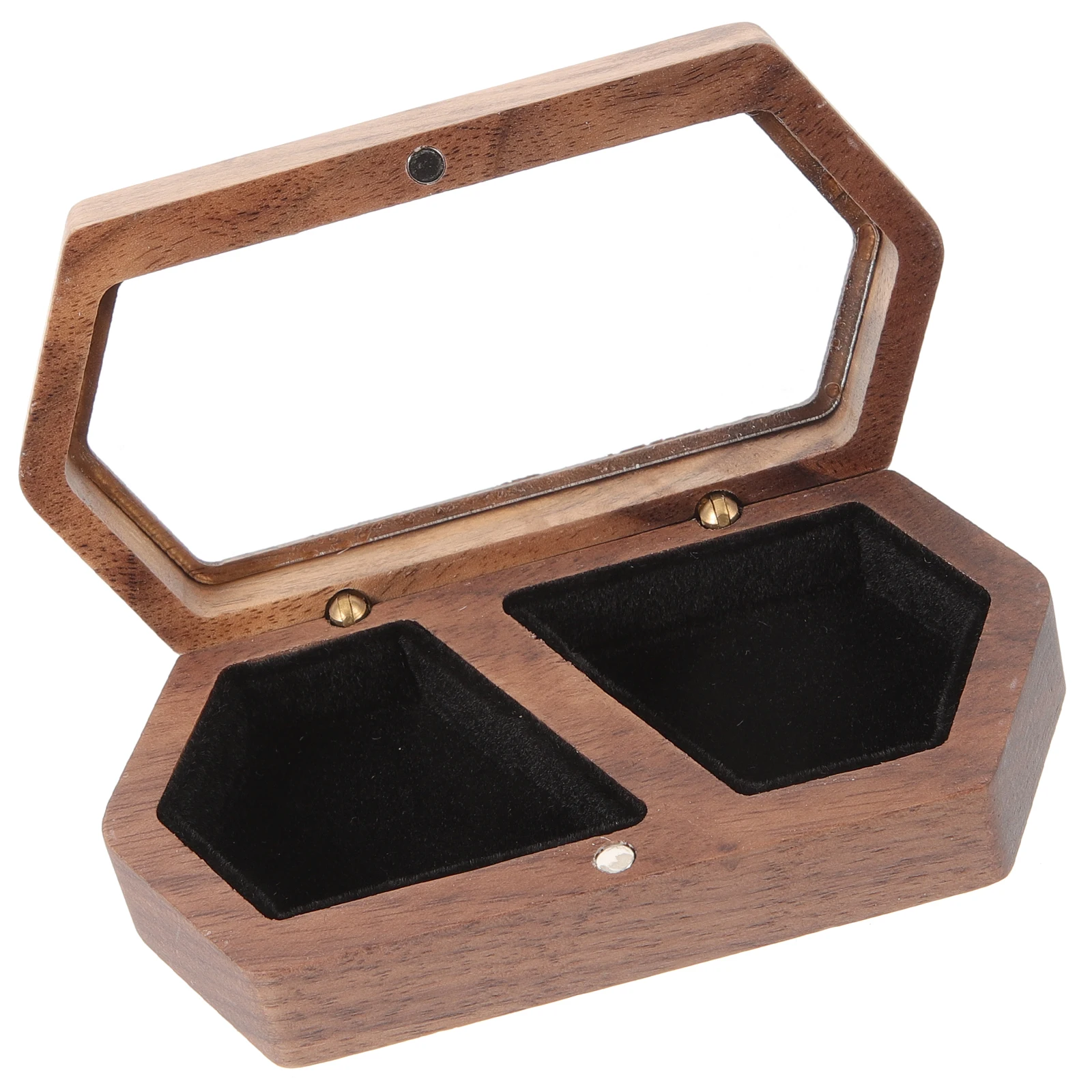 

Wooden Ring Black Walnut Ring Box For Wedding Ceremony RB517C1 Jewelry Storage Proposal Wedding Engagement Gifts
