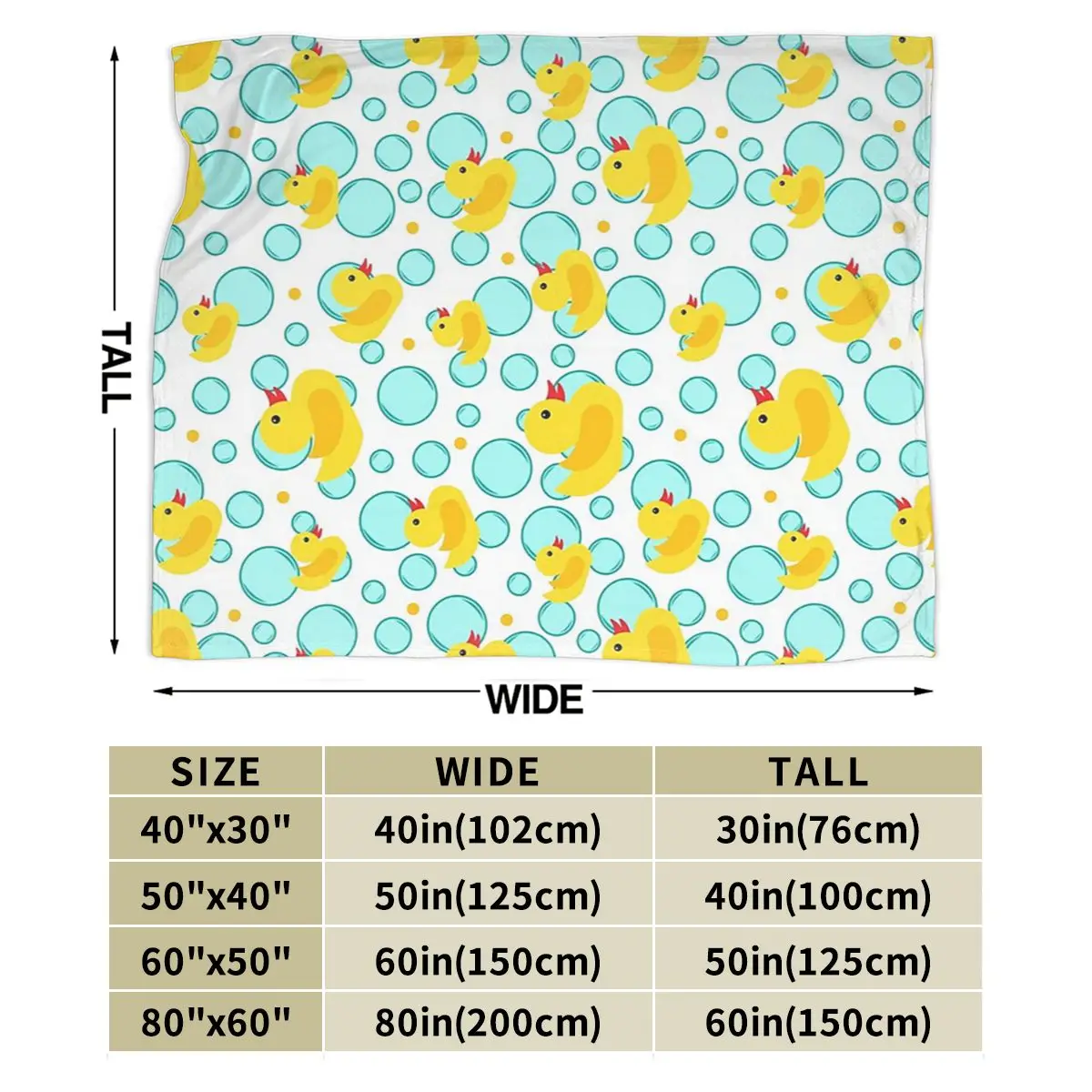 Yellow Rubber Ducks And Bubbles Bathtime Pattern Blanket Soft Warm Flannel Throw Blanket Bedspread for Bed Living room Home Sofa