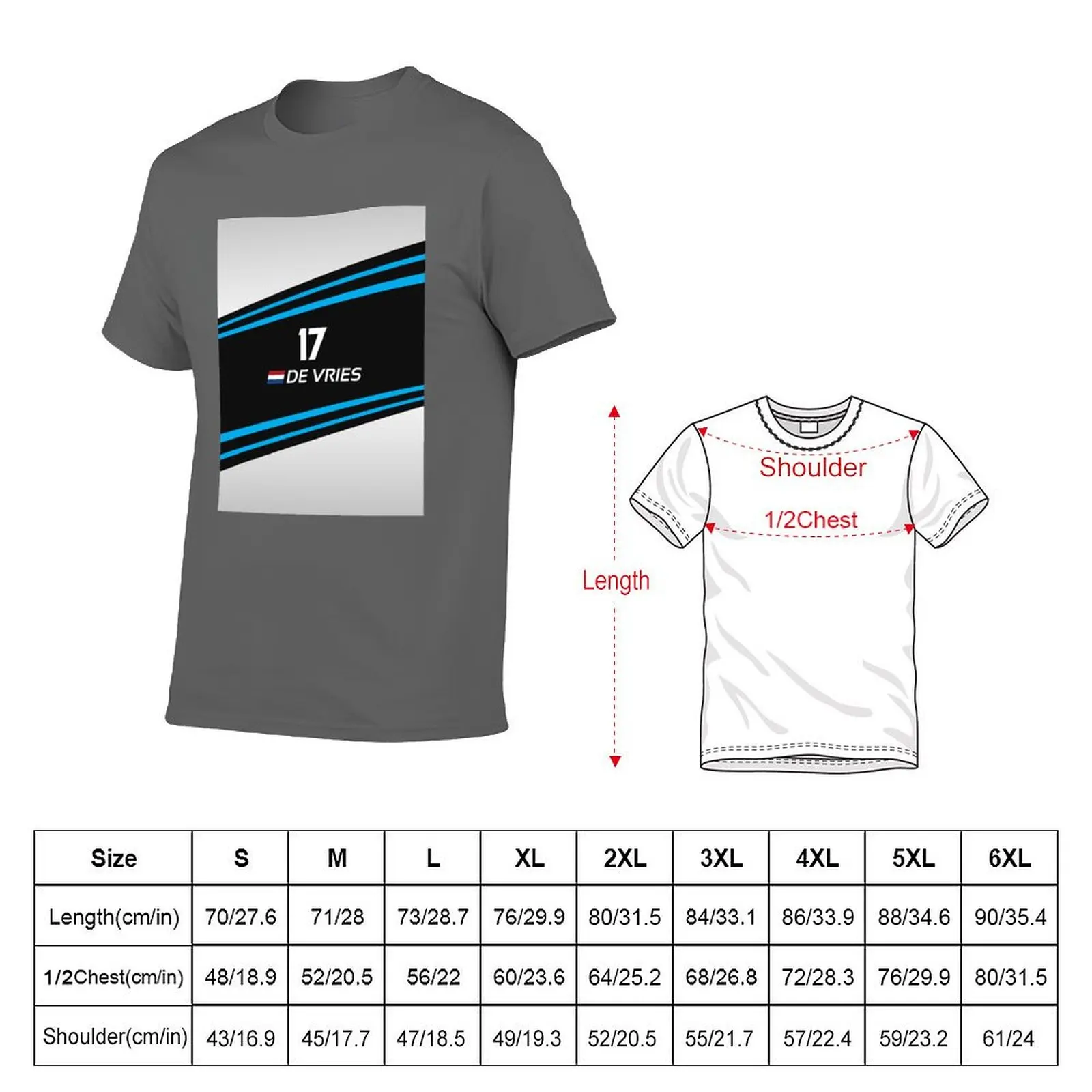 Formula E 202122 - 17 de Vries T-Shirt man t shirts for men casual anime t shirts for man t shirts for man cotton funny T-Shirt