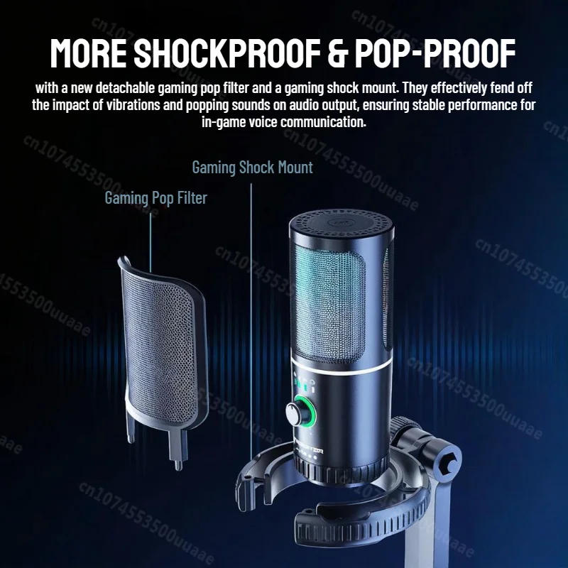 ميكروفون USB للألعاب Monster N32، ميكروفون مكثف قلبي 192 كيلو هرتز/24 بت مع فلتر بوب للكمبيوتر الشخصي Youtube Gaming Live Stream Dubbing #5