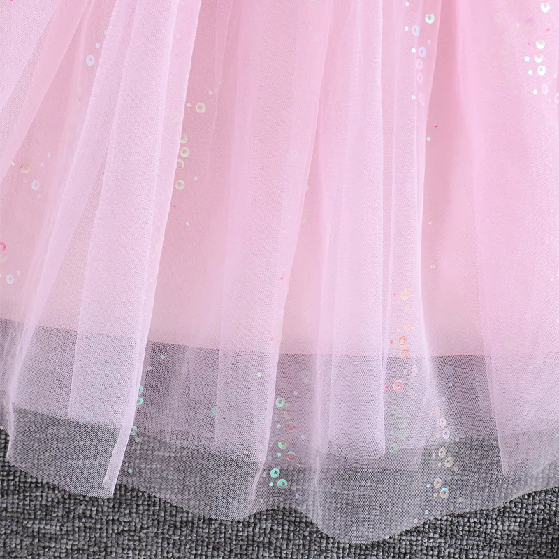 فستان الأميرة الوردي الأنيق بدون أكمام مع دانتيل وتول - فستان حفلات الهالوين للفتيات، فستان الهالوين للأطفال #4